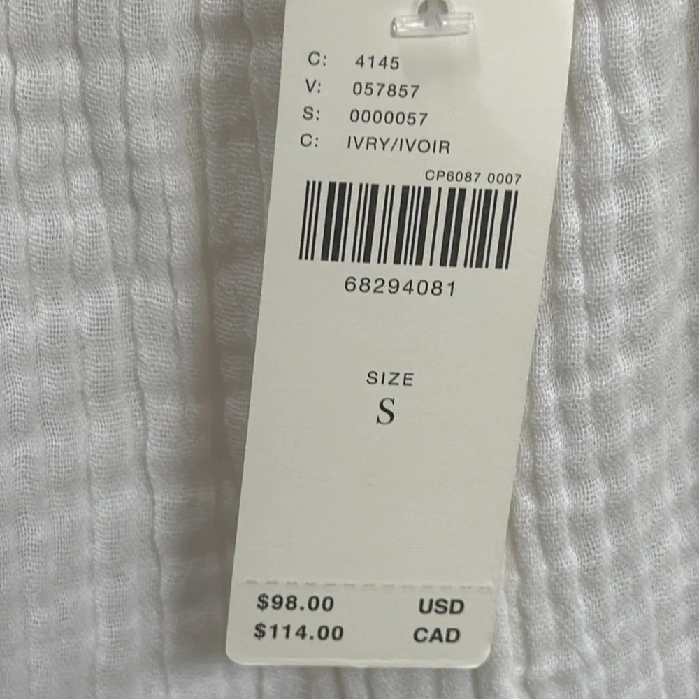 Anthropologie NEW The Malika Gauze Jumpsuit SZ S Ivory beach vacation comfy - Picture 5 of 7